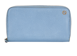 Gucci Interlocking GG Long Wallet, Leather, Blue, 449347, 3*